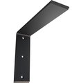 Ekena Millwork Countertop Support Steel Heavy Duty Bracket, Powder Coated Black 2 1/2"W x 10"D x 8"H BKTM02X10X08CSPBL